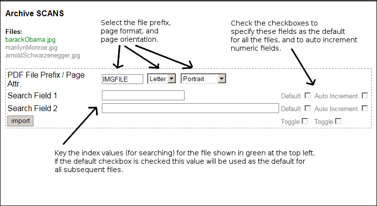  Entering the Index Values 